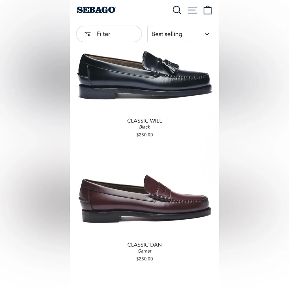 Sebago Men’s Classic Genuine Leather Dan Garnet “ Penny Loafer”  Shoes - 14 EEE